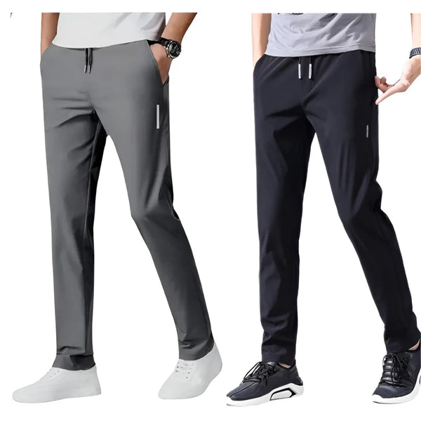 Premium Lycra Men's Track Pants | Black and Grey