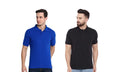 Men's T-shirt Solid Polo Neck Polly Cotton (Pack of 2)